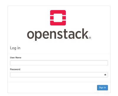 OpenStackのログイン画面の画像