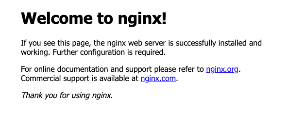nginxのサンプルページ